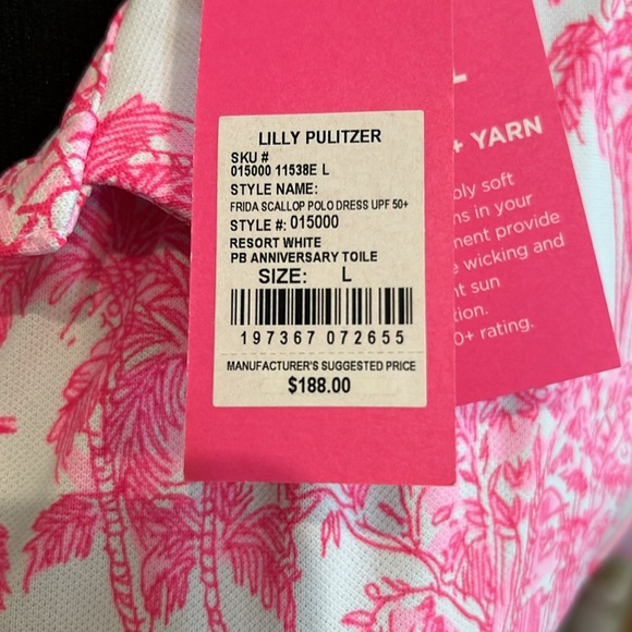 NWT Lilly Pulitzer Frida Scallop Polo Dress PB Anniversary Toile Size L - Picture 6 of 7